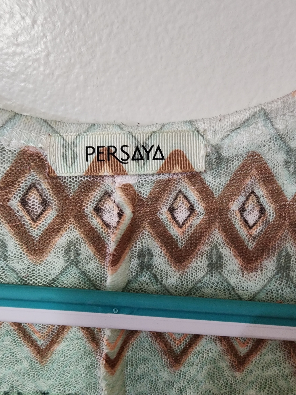 Persaya Floral Elephant Aztec Print Tank Top - Mint, Coral, Brown - Picture 2 of 5
